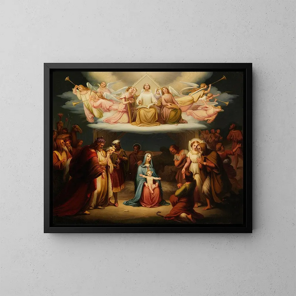 Adoration - Adolf Gottlob Zimmermann — indrammet kunstværk på væggen