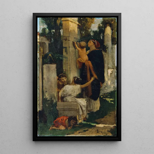 Reproduktion af maleriet Scène de cimetière antique - Adolf Hirémy-Hirschl
