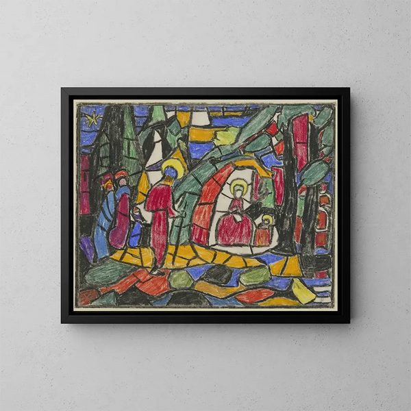 La Nativité - Adolf Hölzel — indrammet kunstværk på væggen