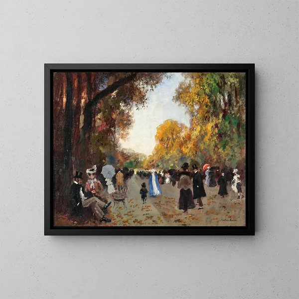 Promenade dans le Tiergarten à Berlin - Adolf Leonhard Müller-Cassel — indrammet kunstværk på væggen
