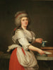 Madame A. Aughi, ven af dronning Marie-Antoinette, som mælker i den kongelige mejeriproduktion i Trianon - Adolf Ulrik Wertmüller — visning af kunstværket