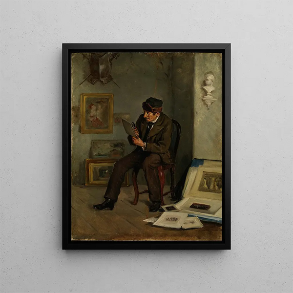 L'ekspert i kunst - Adolf von Becker — indrammet kunstværk på væggen