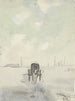 Vinterlandskab med hest og vogn - Adolf le Comte — visning af kunstværket