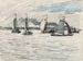 Bateaux à voile sur une surface d'eau - Adolf le Comte — visning af kunstværket