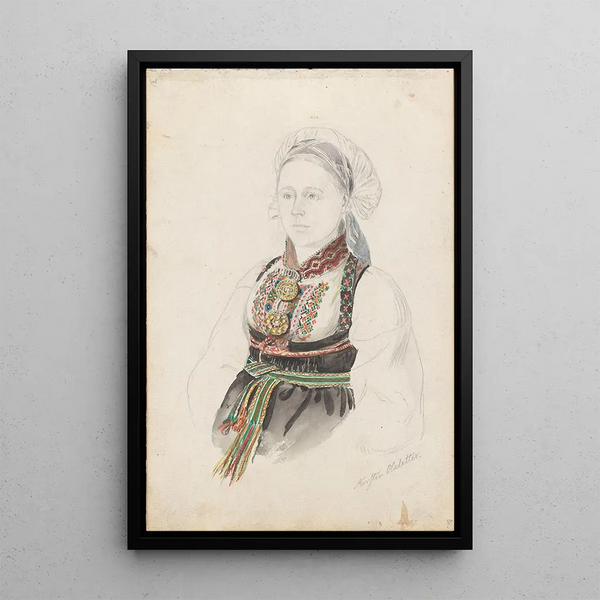 Reproduktion af maleriet Kirsti Olsdotter Heddal - Adolph Tidemand