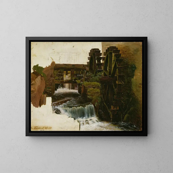 Ruisseau de moulin - Adolph Tidemand — indrammet kunstværk på væggen