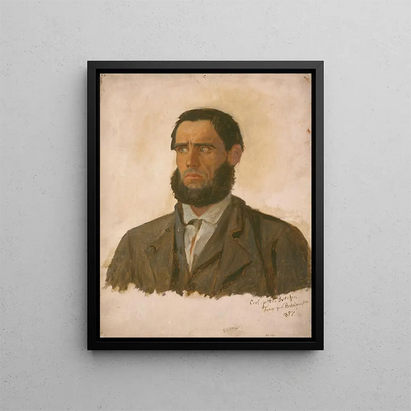 Portrait af fangen Carl Gustav Svendsen - Adolph Tidemand — indrammet kunstværk på væggen