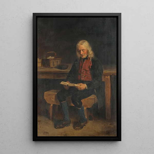 Reproduktion af maleriet Le Lecteur Jan Tanne - Adolph Tidemand