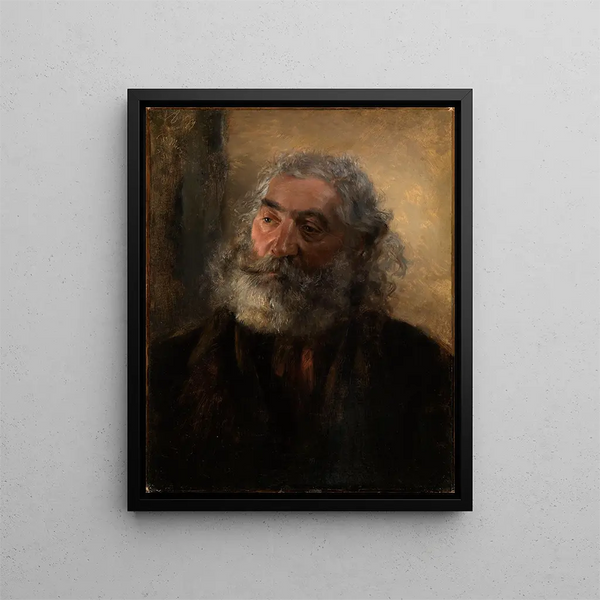 Studie af hovedet - Adolph von Menzel — indrammet kunstværk på væggen