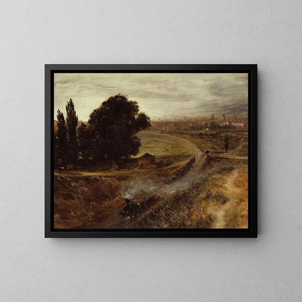 Le chemin de fer Berlin-Potsdam - Adolph von Menzel — indrammet kunstværk på væggen