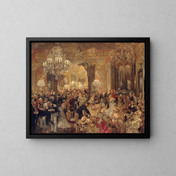 Le Dîner au bal - Adolph von Menzel — indrammet kunstværk på væggen