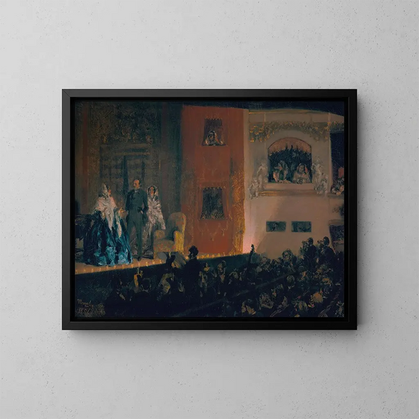 Le Théâtre du Gymnase - Adolph von Menzel — indrammet kunstværk på væggen
