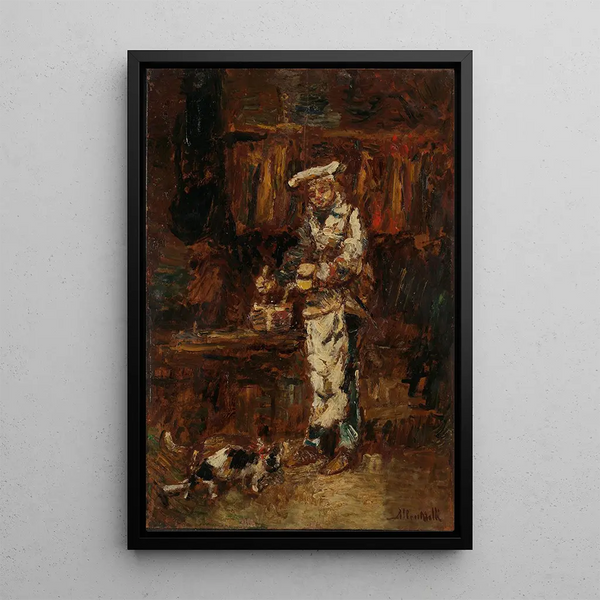 Reproduktion af maleriet Studie for La Rôtisserie des deux Paons - Adolphe Monticelli