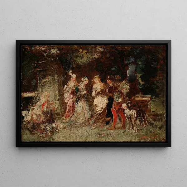 Have scene - Adolphe Monticelli — indrammet kunstværk på væggen