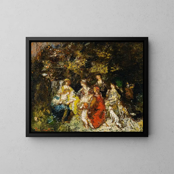 Le Décaméron - Adolphe Monticelli — indrammet kunstværk på væggen