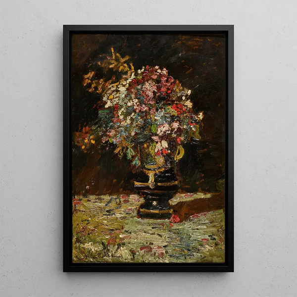 Reproduktion af maleriet Vase de fleurs - Adolphe Monticelli