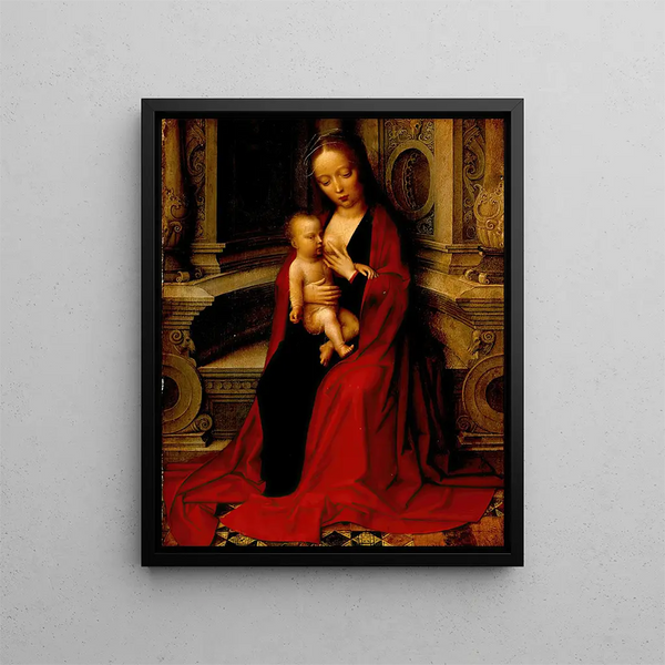 La Vierge allaitant l'Enfant Jésus - Adriaen Isenbrandt — indrammet kunstværk på væggen
