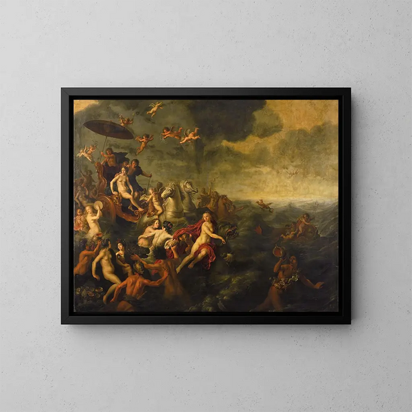 Galatée og Acis - Adriaen van Nieulandt — indrammet kunstværk på væggen