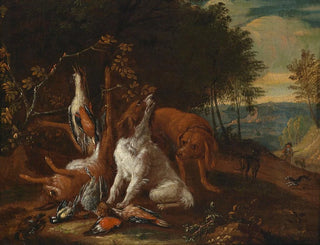Adriaen de Gryef - Landschaft mit Jagdstillleben.webp