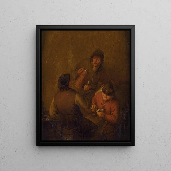 Scène de taverne - Adriaen van Ostade — indrammet kunstværk på væggen