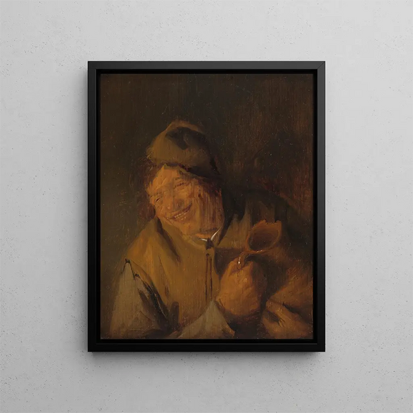 Le joyeux paysan - Adriaen van Ostade — indrammet kunstværk på væggen