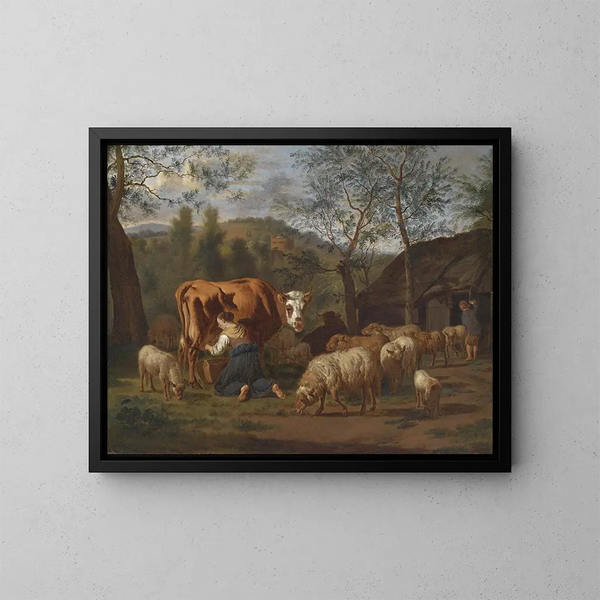 La laitière - Adriaen van de Velde — indrammet kunstværk på væggen