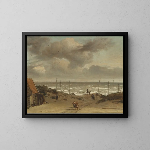 Vue des dunes sur la mer - Adriaen van de Velde — indrammet kunstværk på væggen