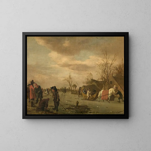 Vinterglæder - Adriaen van de Velde — indrammet kunstværk på væggen