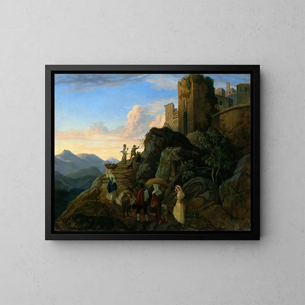 Civitella - Adrian Ludwig Richter — indrammet kunstværk på væggen