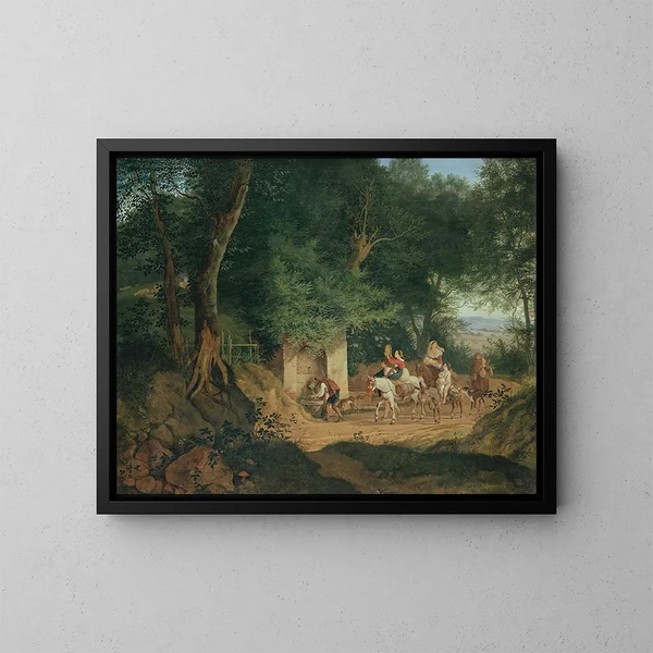 Le Puits dans le Bois à Ariccia - Adrian Ludwig Richter — indrammet kunstværk på væggen