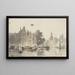 Vue de ville avec canal - Adrianus Eversen — indrammet kunstværk på væggen