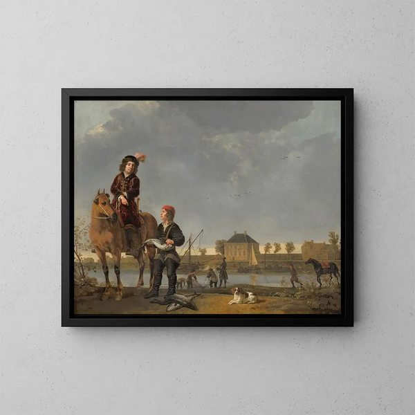Portræt af Pieter de Roovere - Aelbert Cuyp — indrammet kunstværk på væggen