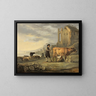Aelbert Cuyp - Landscape with Maid Milking a Cow.webp