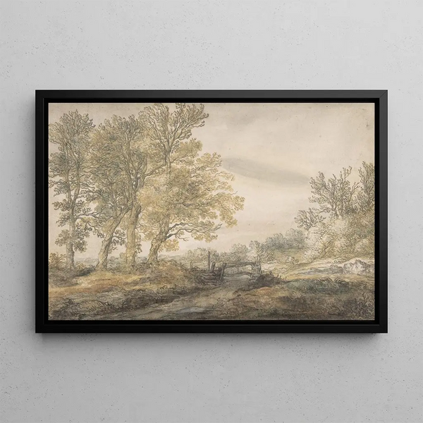 Landskab med træer - Aelbert Cuyp — indrammet kunstværk på væggen