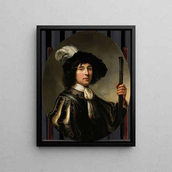 Portrait af en ung mand - Aelbert Cuyp — indrammet kunstværk på væggen