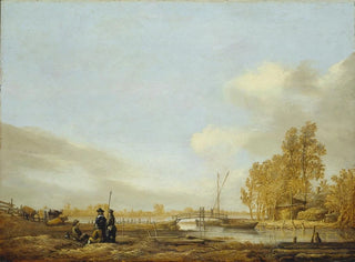 Aelbert Cuyp - River Landscape with Footbridge.webp