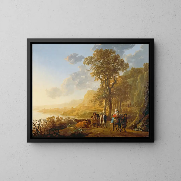 La Fuite en Égypte - Aelbert Cuyp — indrammet kunstværk på væggen