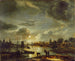 Aert van der Neer | Scène de canal au clair de lune — visning af kunstværket