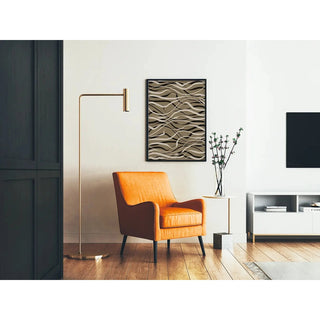 Affiche Bohème Ondulations Beige et Noir - Design Contemporain