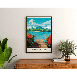 Affiche Bora-Bora Polynésie française Vintage