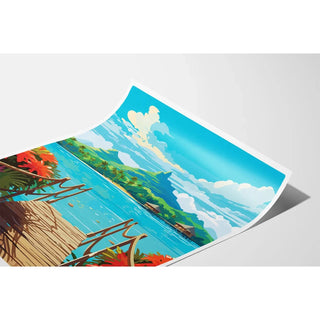 Affiche Bora-Bora Polynésie française Vintage