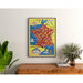 Plakat Kort over Frankrig Vintage