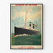 Plakat Cherbourg vintage reklame – Amerikansk Linje transatlantisk passagerskib