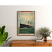 Plakat Cherbourg vintage reklame – Amerikansk Linje transatlantisk passagerskib