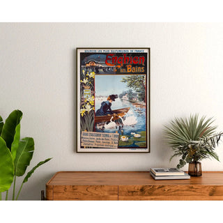 Affiche Enghien les Bains par Gustave Fraipont Vintage
