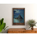 Plakat Mont-Saint-Michel vintage – Udsigt om natten ved månelys