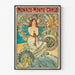 Plakat Monte-Carlo Vintage af Alphonse Mucha — indrammet kunstværk på væggen