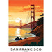 Plakat af Golden Gate i San Francisco Vintage