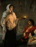 Florence Nightingale med sin lampe ved patientens seng - Efter Henrietta Rae — visning af kunstværket