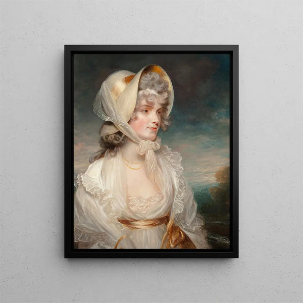 Portrait af den ærede Lucy Elizabeth Byng - Efter John Hoppner — indrammet kunstværk på væggen